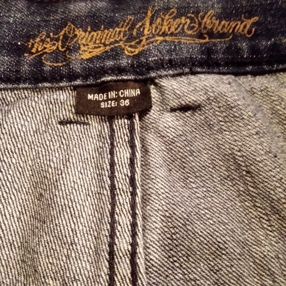 Joker Wide Leg Baggy Denim Blue Jeans Size 36×30 Dark Wash - Picture 10 of 10